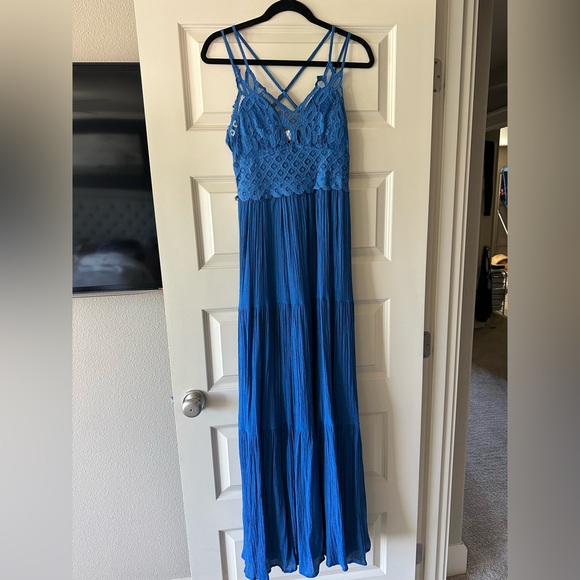 Baltic Born Summerlin Lace Top Maxi Dress in Blue - Picture 2 of 7